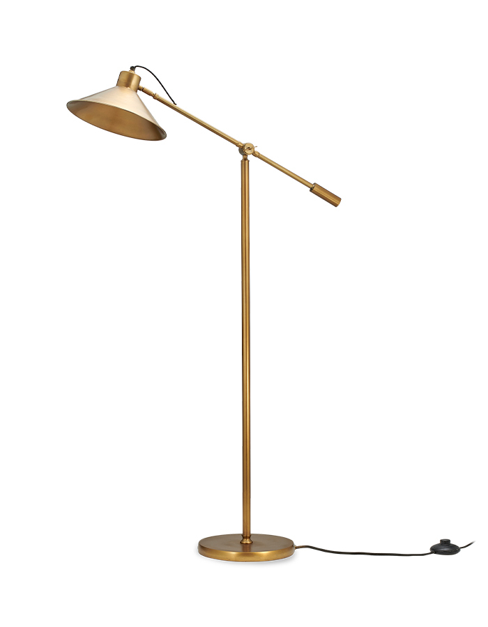 Challa Iron Armed Floor Lamp Antique Brass