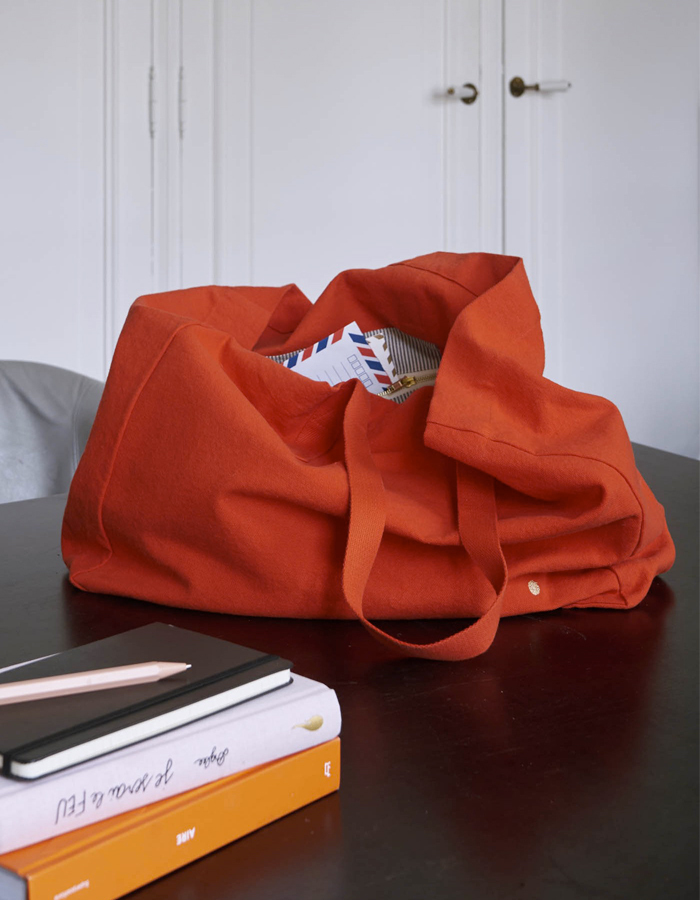 Shopping Bag Iona Tangerine Cotton