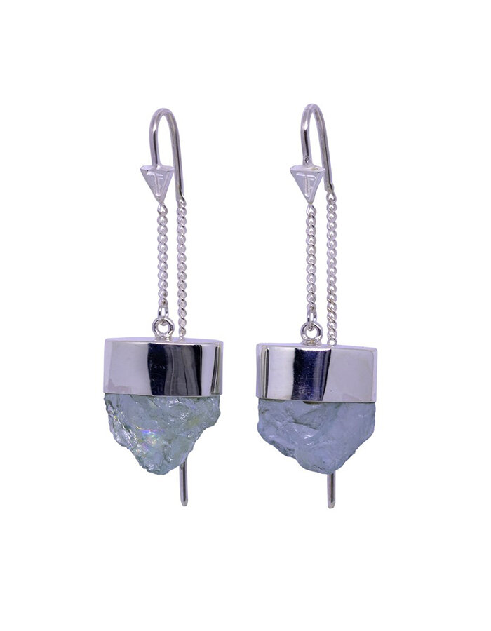 Earrings with aquamarine - silver